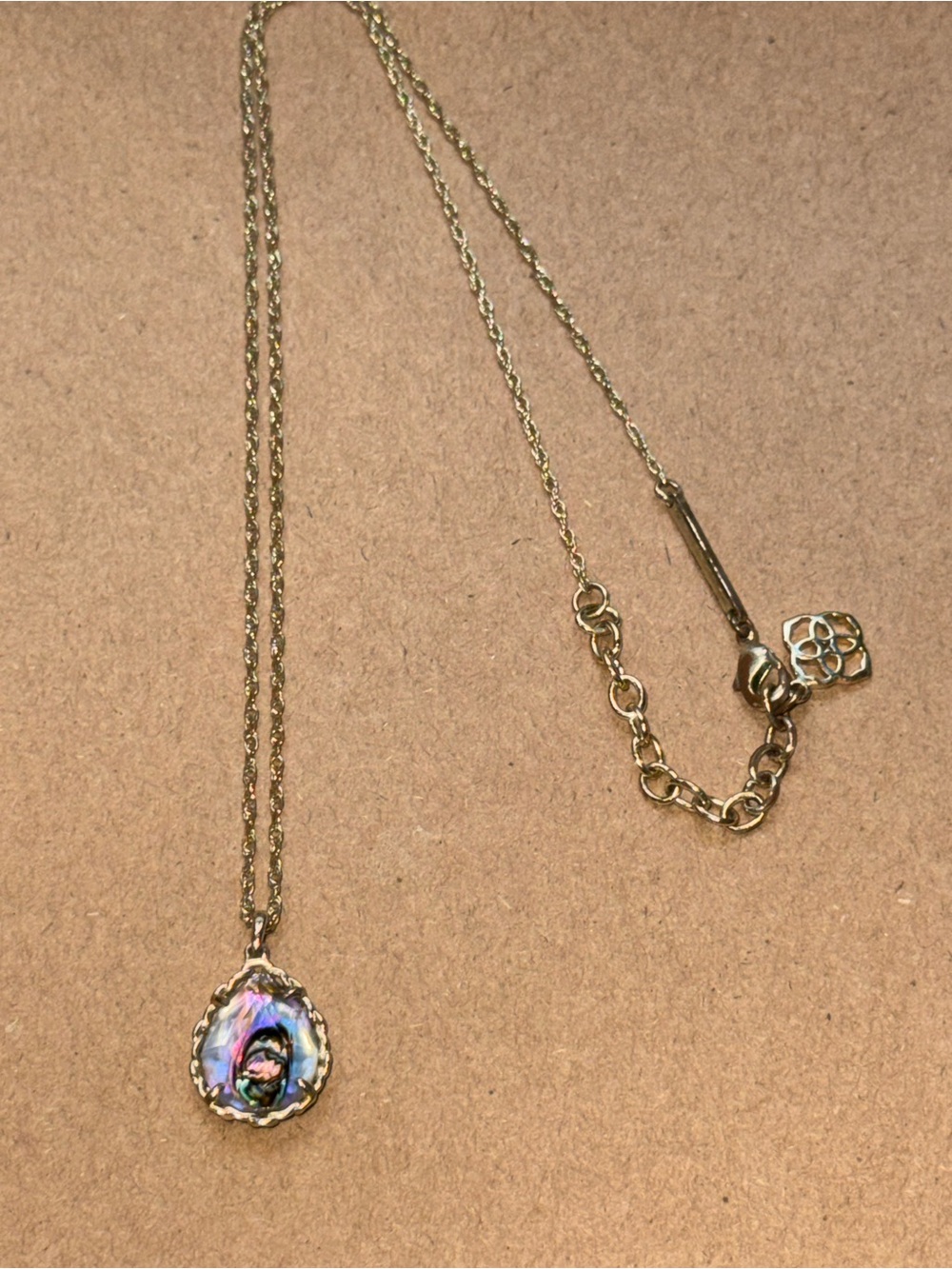 Kendra Scott Gold Teardrop Abalone Pendant Necklace